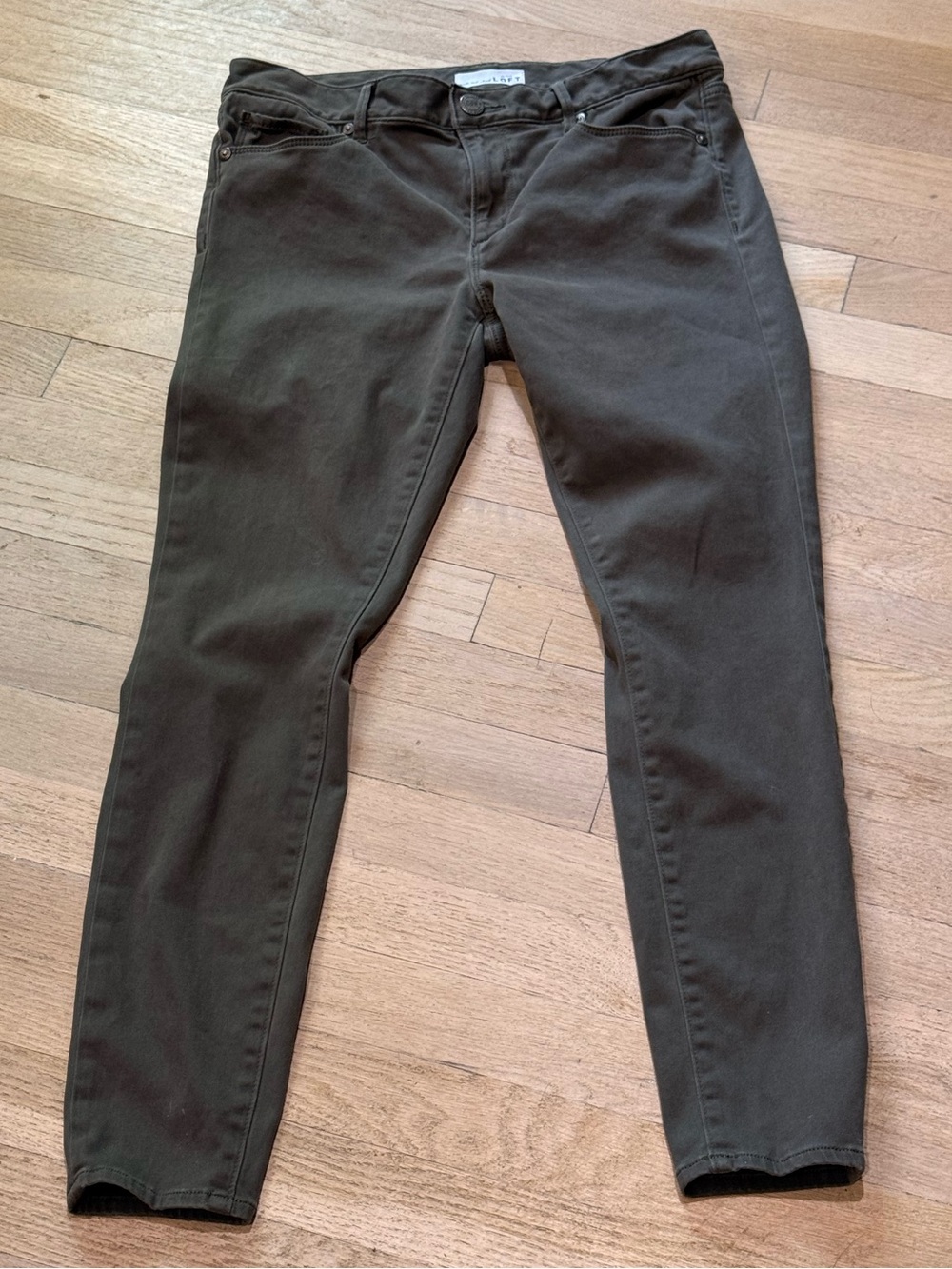 LOFT Ann Taylor Olive Utility Skinny Pants